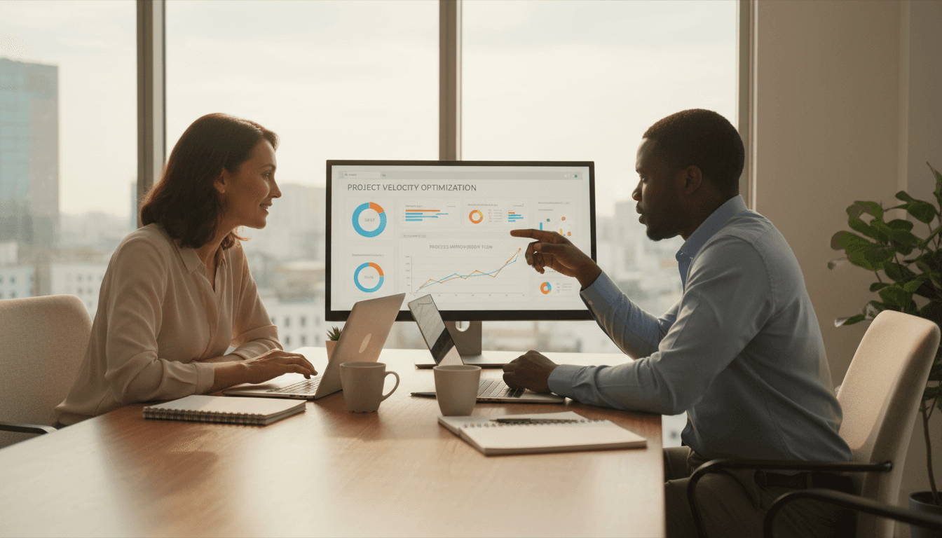 Business consultant and client collaborating during a support meeting