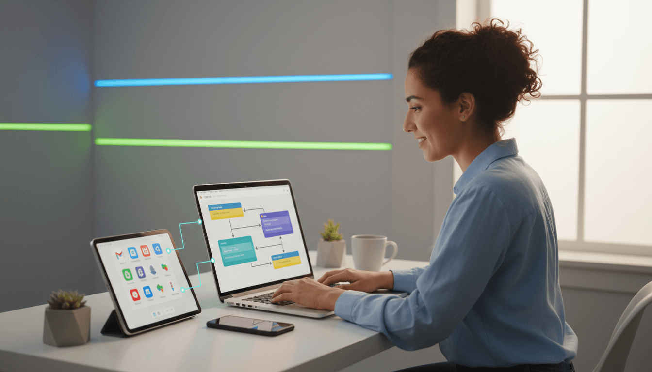 Professional setting up no-code automation tools on multiple devices
